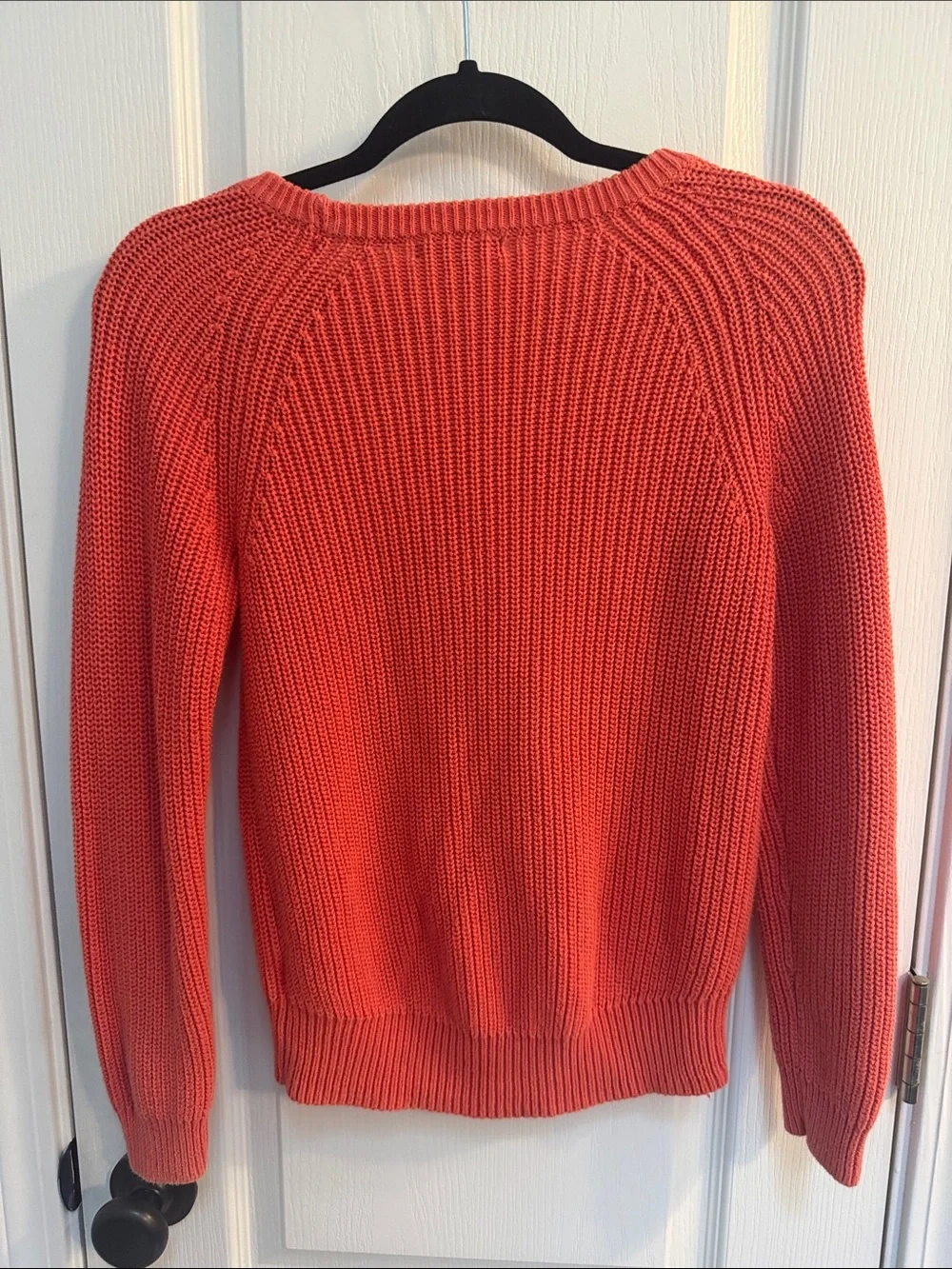 GAP Coral-Orange Textured Crewneck Sweater